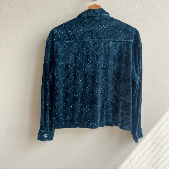 Something Navy Women's Studded Velvet Shirt Jacket Womens Size Small NWT - Picture 5 of 5